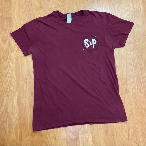 Vintage Men’s Simple Plan Distressed Spell Out Y2K Maroon T-Shirt Medium - Picture 2 of 10